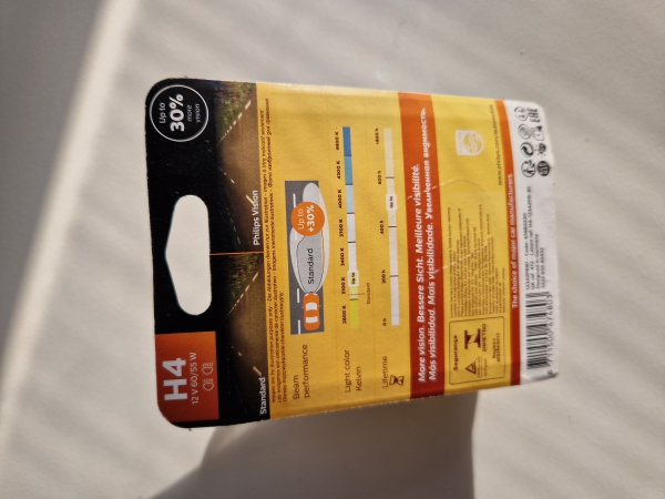 Philips Vision H4 12V 60/55W Halogenlampe Bis zu 30 Prozent mehr Sicht Kfz-Scheinwerferlampe ECE-zugelassen Lange Lebensdauer 1 Stueck 12342PRB1 Bild 2 Philips Vision H4 12V 60/55W Halogenlampe Bis zu 30 Prozent mehr Sicht Kfz-Scheinwerferlampe ECE-zugelassen Lange Lebensdauer 1 Stueck 12342PRB1