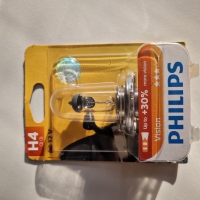 Philips Vision H4 12V 60/55W Halogenlampe  Bis zu 30 Prozent mehr Sicht  Kfz-Scheinwerferlampe  ECE-zugelassen  Lange Lebensdauer  1 Stueck  12342PRB1